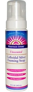 Heritage Store Colloidal Silver Foaming Soap, Unscented