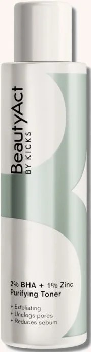 Nước hoa hồng KICKS BeautyAct 2% Bha + 1% Zinc Purifying Toner