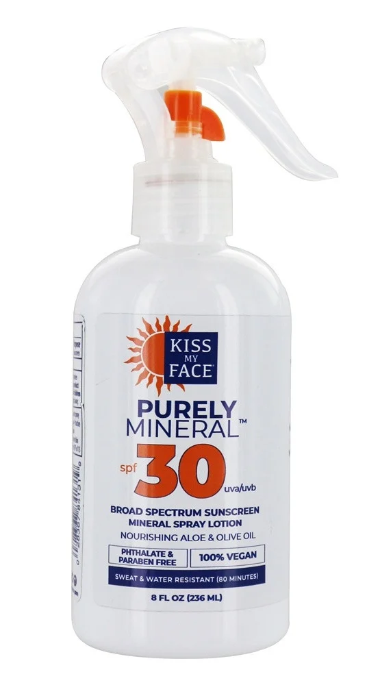 Kiss My Face , Purely Mineral, Broad Spectrum Sunscreen Mineral Spray Lotion, Spf 30