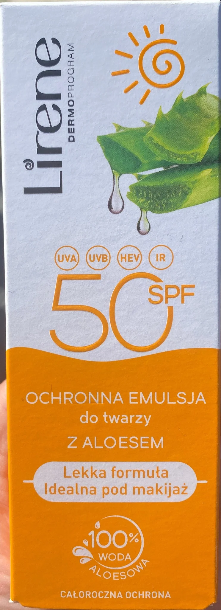 Dưỡng da (dạng nhũ tương) Lirene Protection Emulsion Facial With Aloe SPF 50