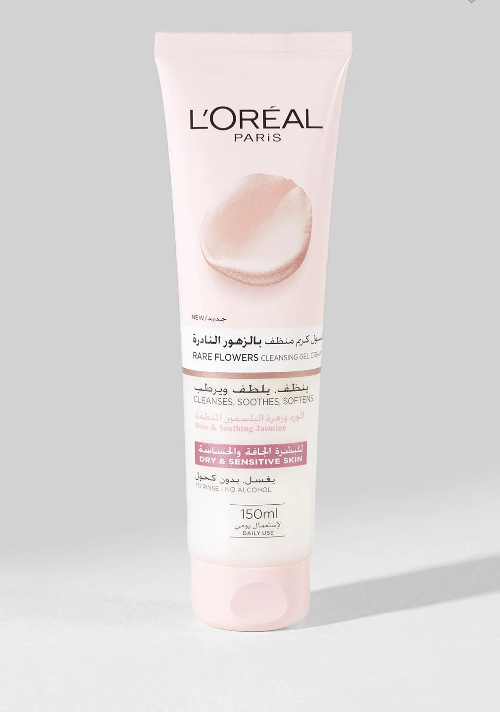Gel rửa mặt L'Oreal Paris Rare Flowers Cleansing Gel Cream, Dry And Sensitive Skin