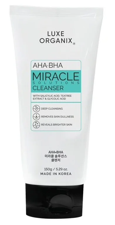 Sữa rửa mặt Luxe Organix Miracle Solutions Aha/Bha Gel Cleanser