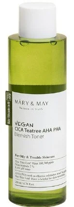 MARY & MAY Vegan Cica Tea Tree AHA PHA Toner