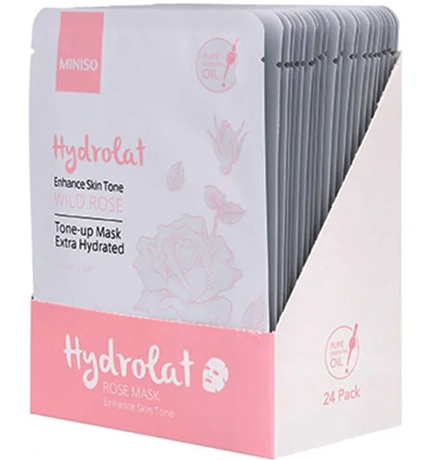 Mặt nạ MINISO Hydrolat Rose Moisturizing Tone-up Mask