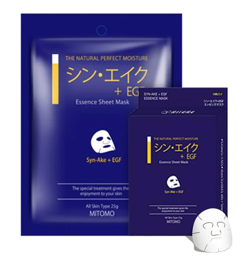 Mặt nạ Mitomo Syn-ake + Egf Snowing Facial Essence Mask