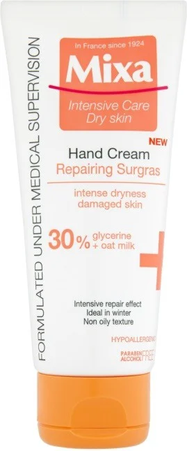 kem dưỡng da tay Mixa Hand Cream Repairing Surgras