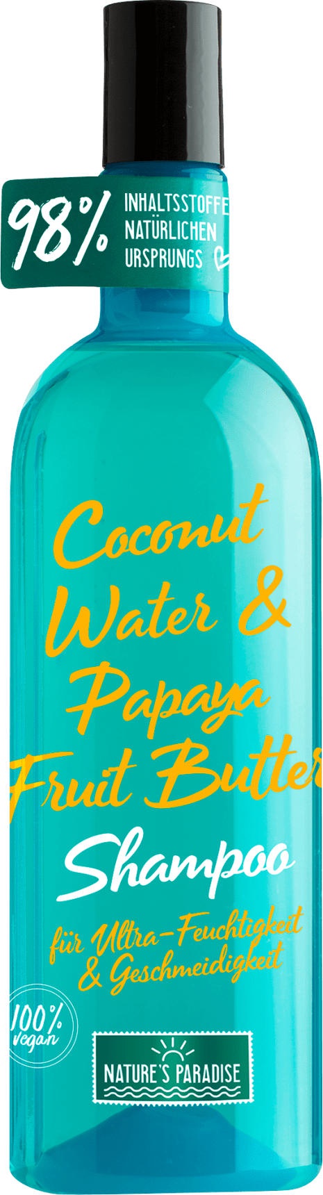 Nature's Paradise Shampoo Coconut & Papaya – 375 Ml, Für Feuchtigkeit & Geschmeidigkeit, 98% Natürlichen Ursprungs