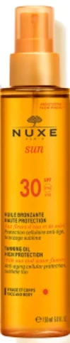 Nuxe Tanning Oil High Protection For Face And Body Spf 30