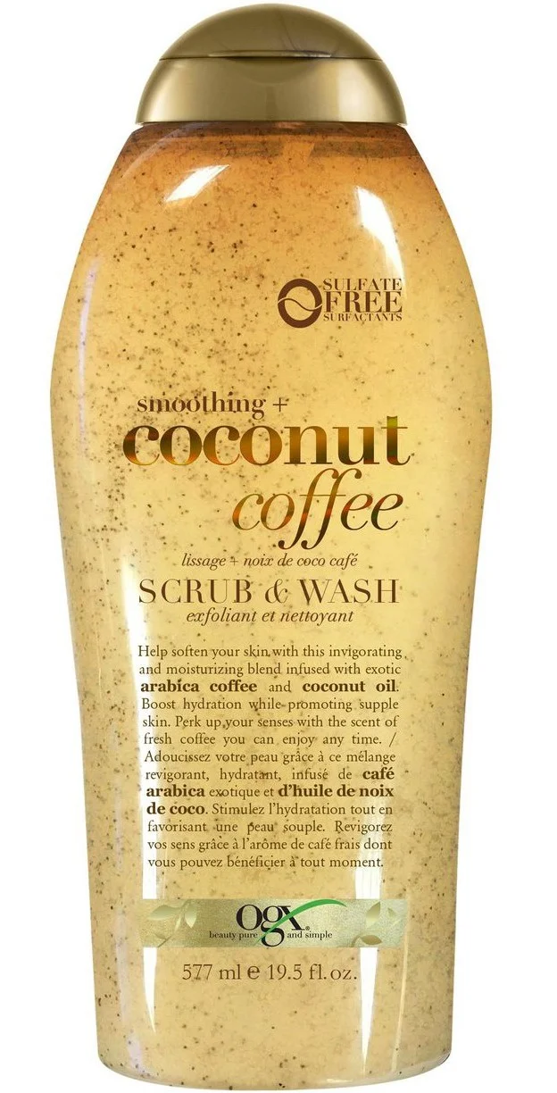 Tẩy da chết OGX Soothing Coffee And Coconut Scrub And Wash