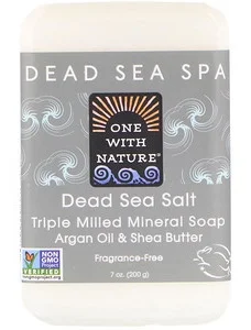 Xà phòng One With Nature Dead Sea Mineral Salt Soap With Argan Oil & Shea Butter