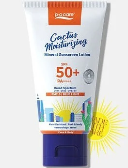 P.O. Care Cactus Moisturizing Mineral Sunscreen SPF50+ Pa++++