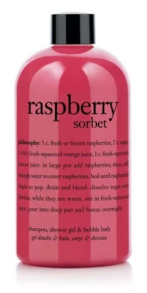 Sữa tắm philosophy Raspberry Sorbet Shampoo, Shower Gel & Bubble Bath