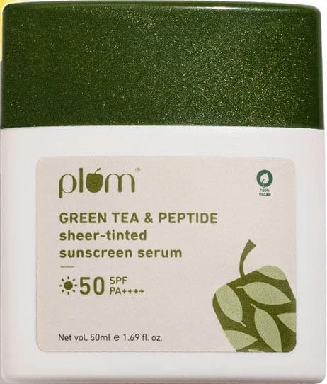 Plum Green Tea & Peptide Sheer-tinted Sunscreen Serum With SPF 50 & Pa++++ |