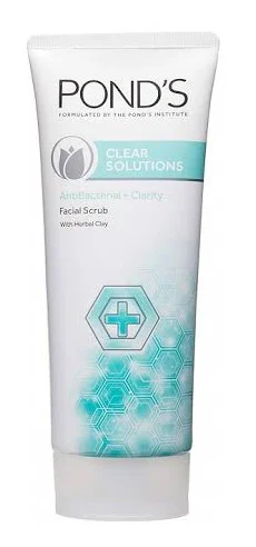Tẩy da chết Pond's Clear Solutions Anti-Bacterial Facial Scrub