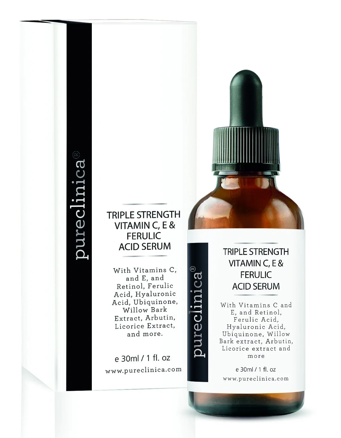 Tinh chất pureclinica Triple Strength Vitamin C, E & Ferulic Acid Serum (W/Retinol & Hyaluronic Acid)