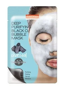 Mặt nạ Purederm Deep Purifying Black O2 Bubble Sheet Mask Charcoal