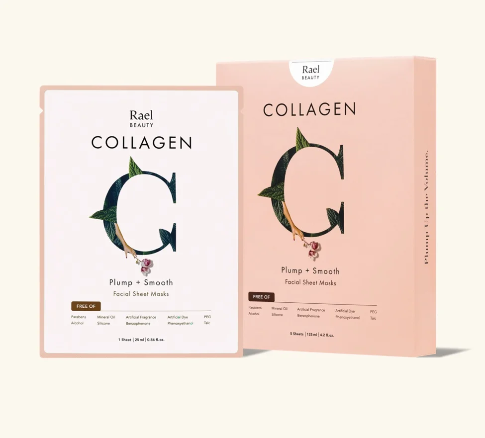 Rael Beauty Collagen Plump + Smooth Facial Sheet Masks