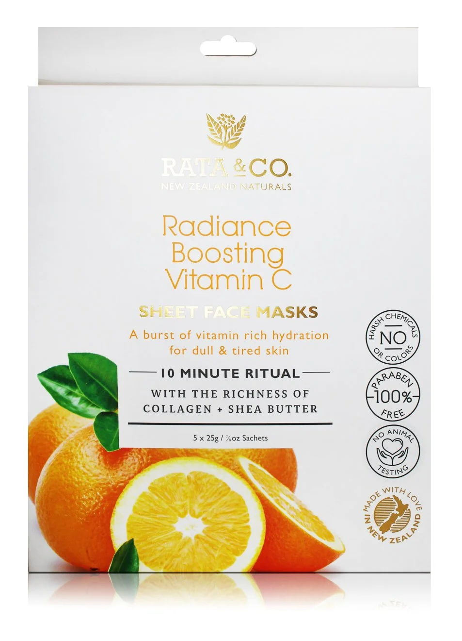 Rata & Co Radiance Boosting Vitamin C Sheet Face Masks
