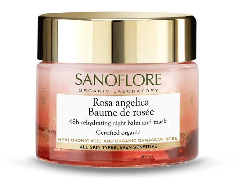 Mặt nạ Sanoflore Rosa Angelica Baume De Rosée 48h Rehydrating Night Balm and Mask