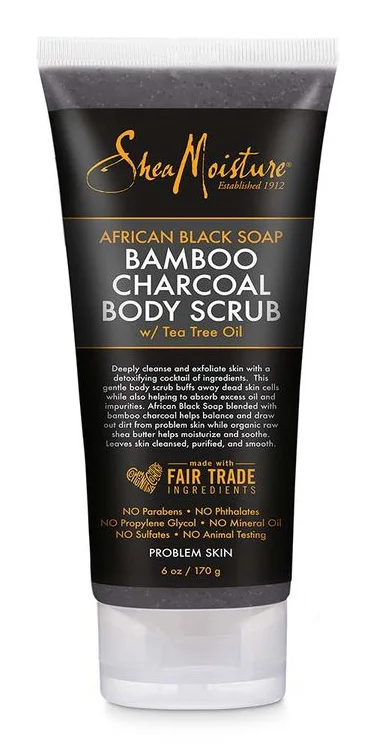 Tẩy da chết Shea Moisture African Black Soap Bamboo Charcoal Body Scrub W/ Tea Tree Oil
