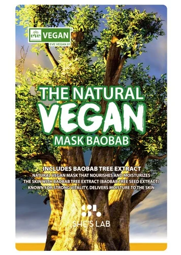 Mặt nạ She's Lab The Natural Vegan Baobab Sheet Mask