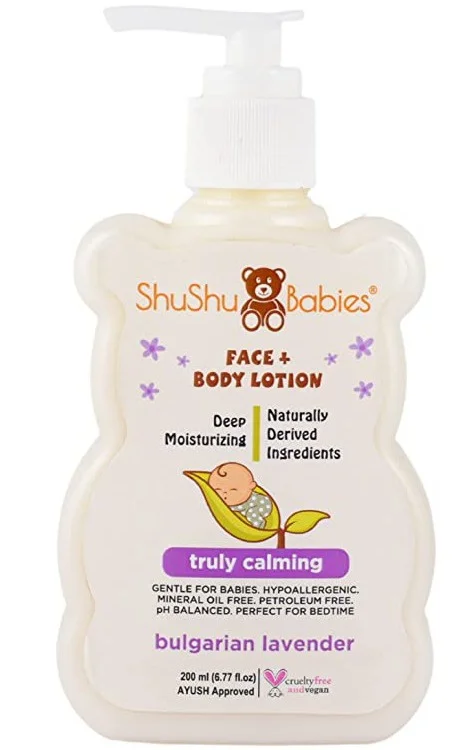 ShuShu Babies All Natural Face + Body Lotion - Truly Calming With Bulgarian Lavender Essential Oil