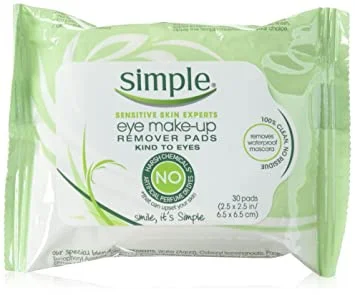 Simple Sensitive Skin Experts Eye Makeup Remover Wipes