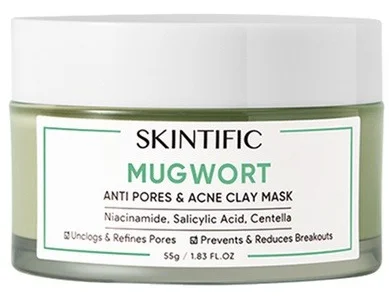 Skintific Mugwort Anti Pores & Acne Clay Mask Pore Clarifying Wash Off Pack