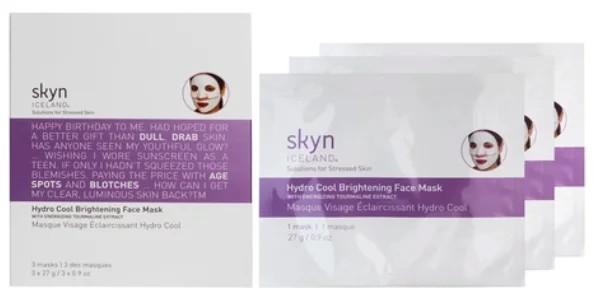Mặt nạ Skyn ICELAND Hydro Cool Brightening Face Mask With Energinizing Tourmaline Extract