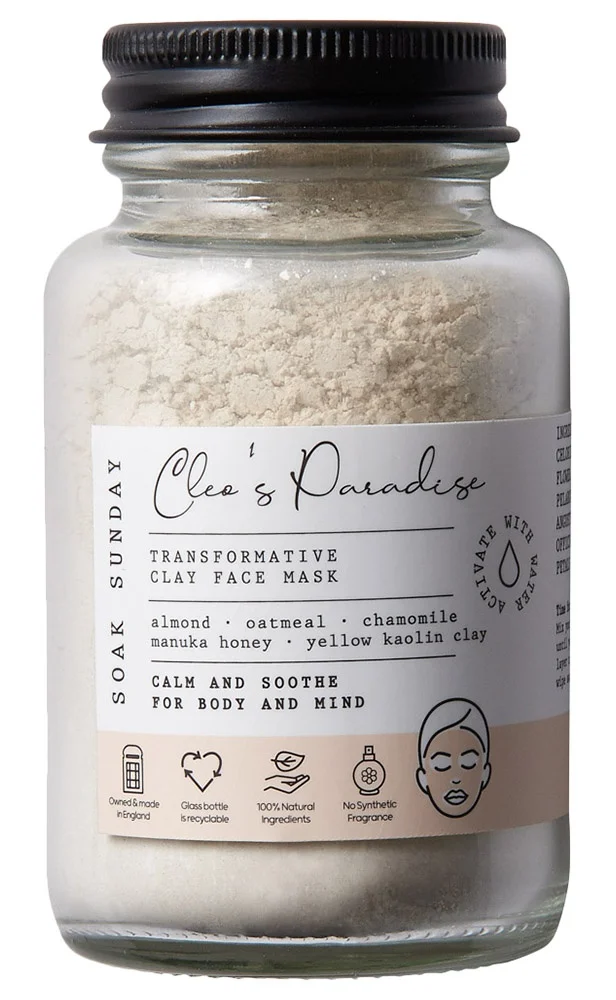 Soak sunday Cleo's Paradise Transformative Clay Face Mask
