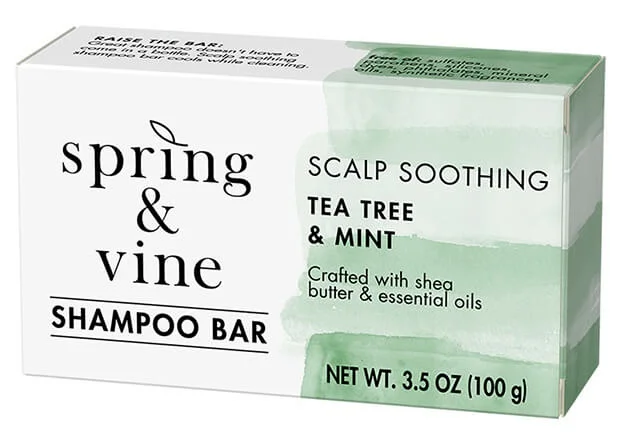 Dầu gội spring & vine Tea Tree & Mint Scalp Soothing Shampoo Bar