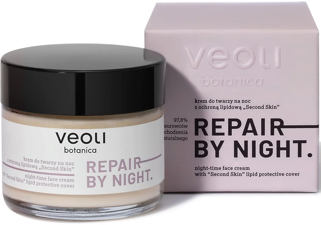 Kem Veoli Botanica Repair By Night - Night-time Face Cream With "second Skin" Lipid Protective Cover