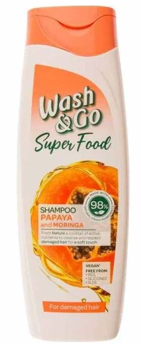 Wash&Go Super Food Shampoo With Papaya And Moringa
