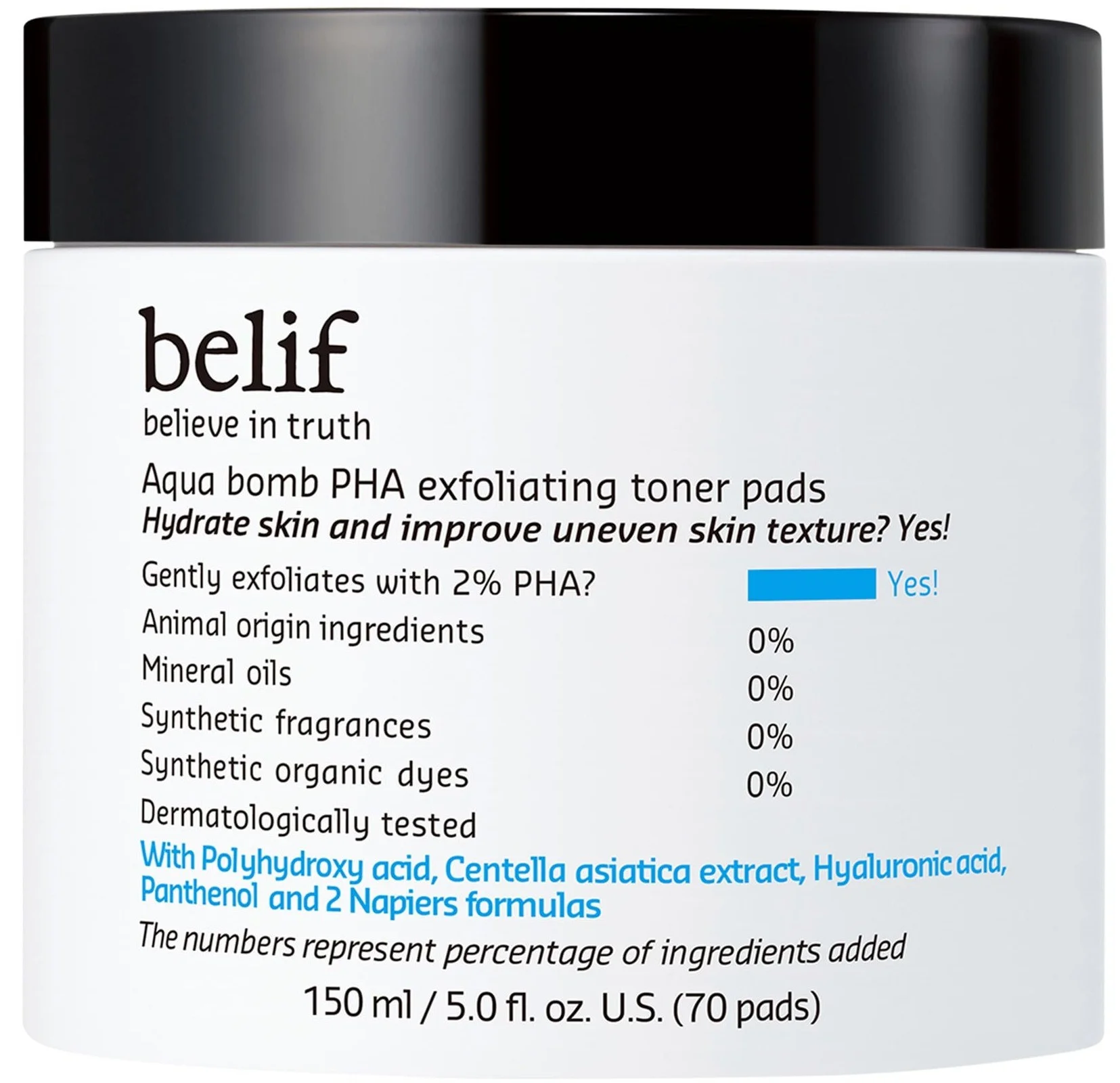 Nước hoa hồng Belif Aqua Bomb PHA Exfoliating Toner Pads