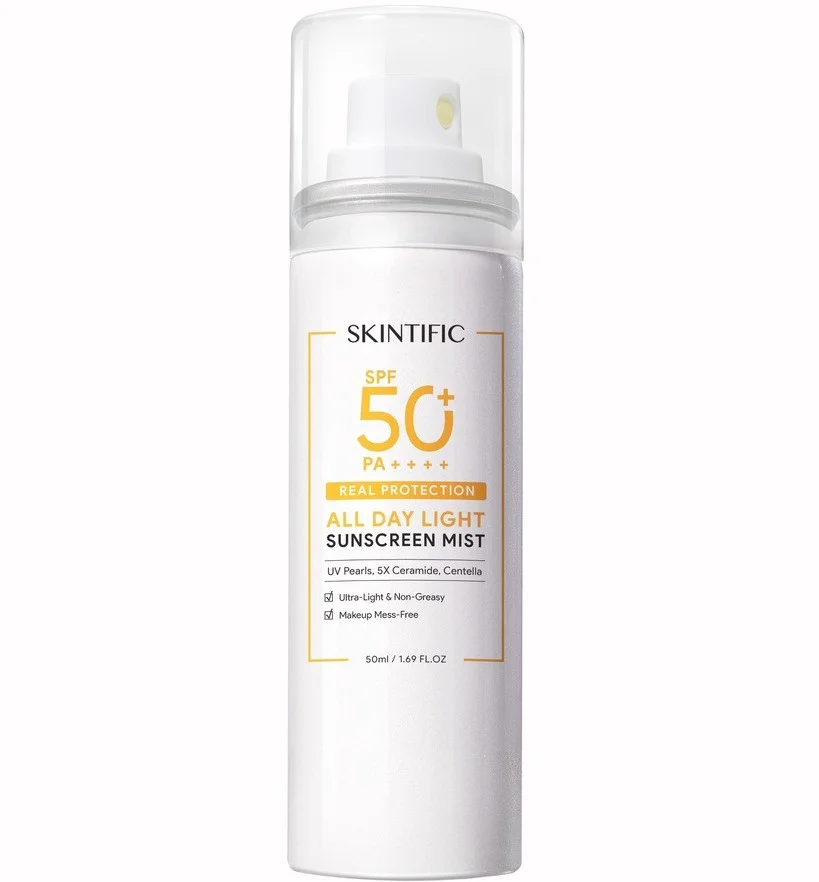 Xịt thơm Skintific All Day Light Sunscreen Mist SPF50 Pa++++ Whitening Sunblock Spray