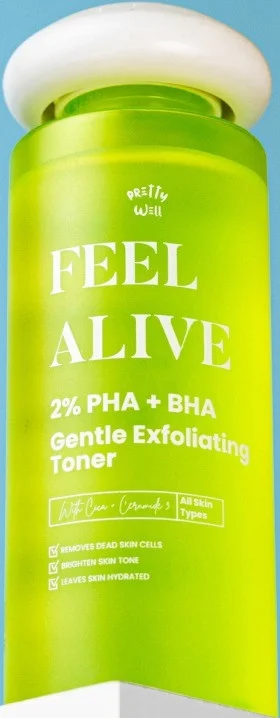 Nước hoa hồng PRETTYWELL Feel Alive PHA + BHA Gentle Exfoliating Toner