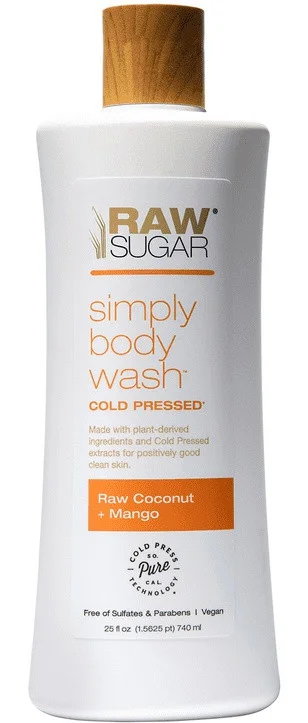 Sữa tắm Raw Sugar Simply Body Wash - Mindful & Clean, Raw Coconut & Mango