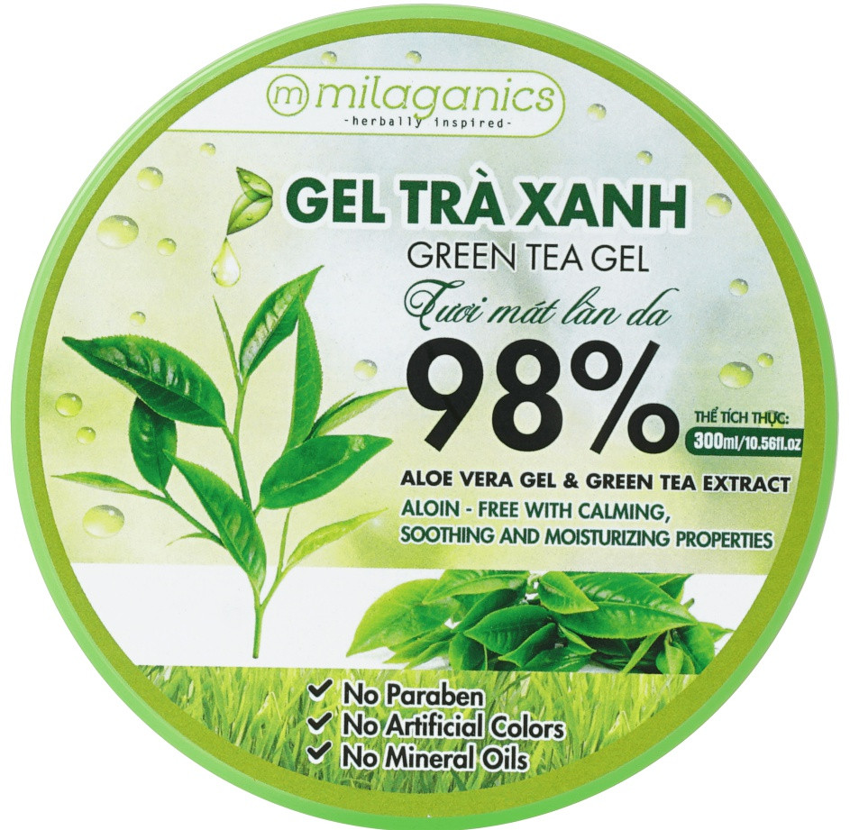 Full ingredients list Milaganics Green Tea Gel
