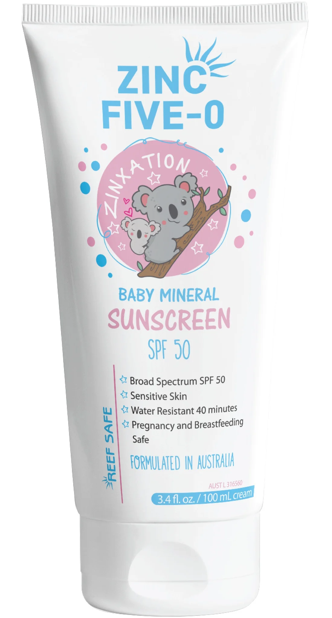 Kem chống nắng Zinc Five-0 Baby Mineral Sunscreen SPF50
