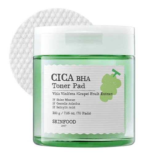 Nước hoa hồng Skinfood Shine Muscat Cica BHA Toner Pad