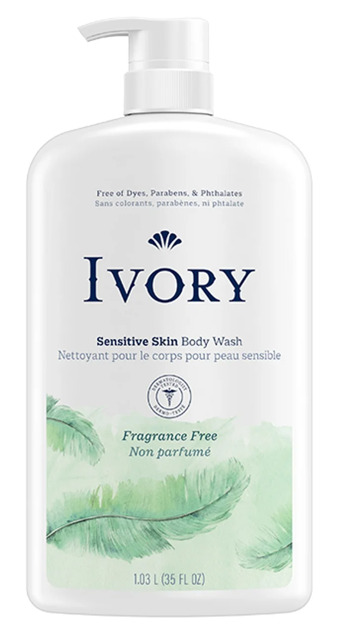 Ivory Mild & Gentle Body Wash, Fragrance-free