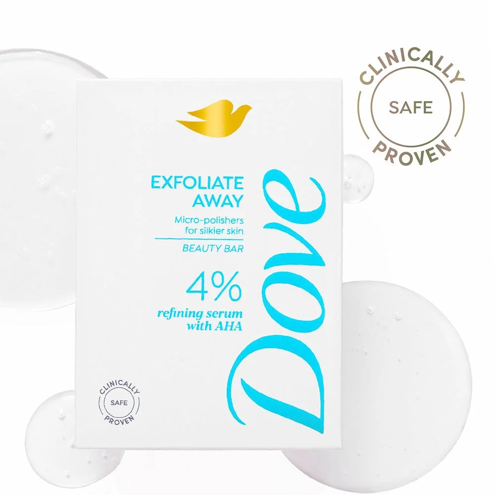 Tinh chất Dove Exfoliate Away Serum Beauty Bar With 4% Refining Serum + AHA.