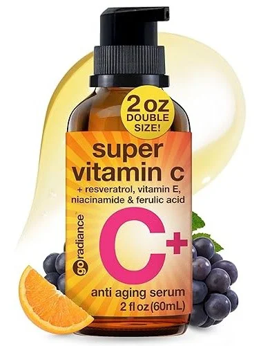 Go radiance Super Vitamin C Serum For Face W/niacinamide Serum, 5% Vitamin C Face Serum W/hyaluronic Acid