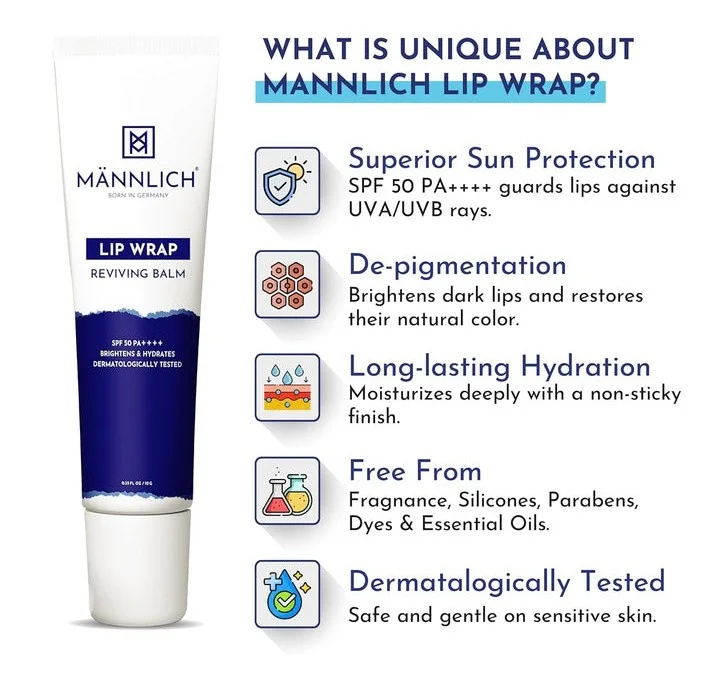 Mannlich Lip Wrap Reviving Balm SPF 50 Pa++++