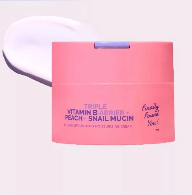 Kem dưỡng ẩm Finally Found You! Triple Vitamin B-arrier + Peach + Snail Mucin Intensive Soothing Moisturizing Cream