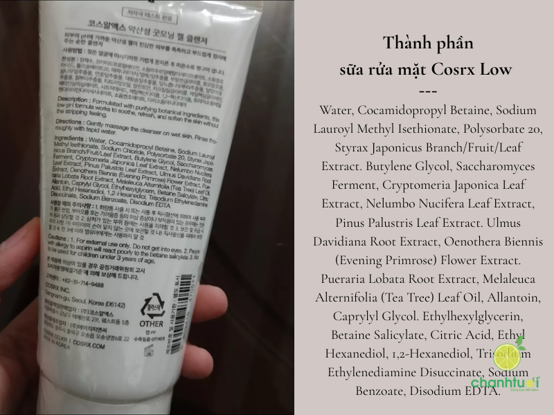 sữa rửa mặt Cosrx Low pH Good Morning