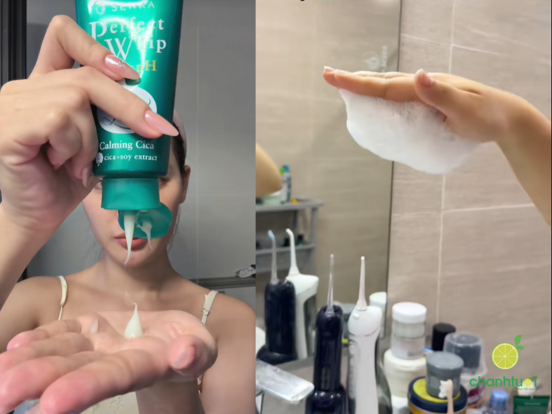 sữa rửa mặt rau má Senka (7)