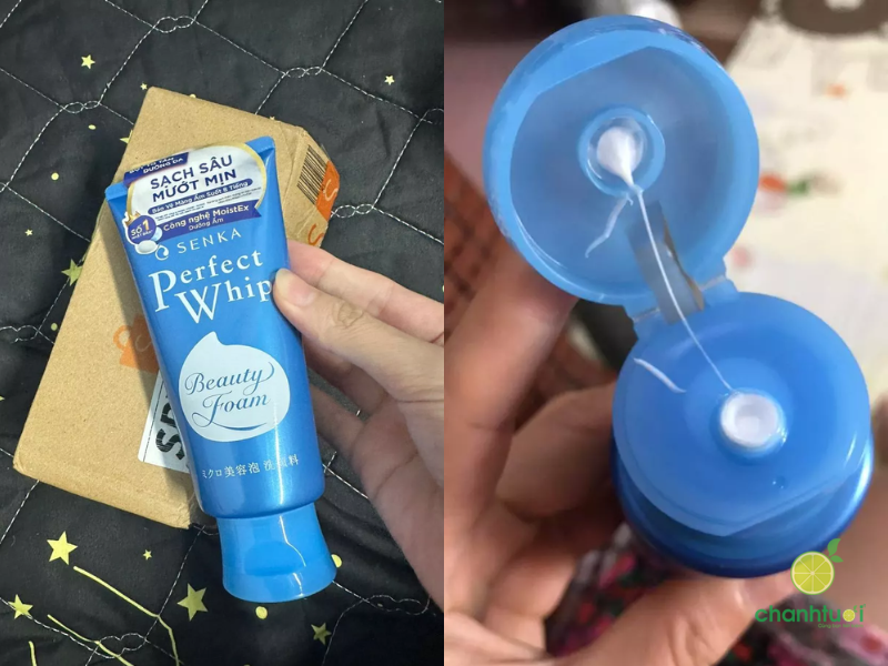 sữa rửa mặt Senka xanh dương (4)