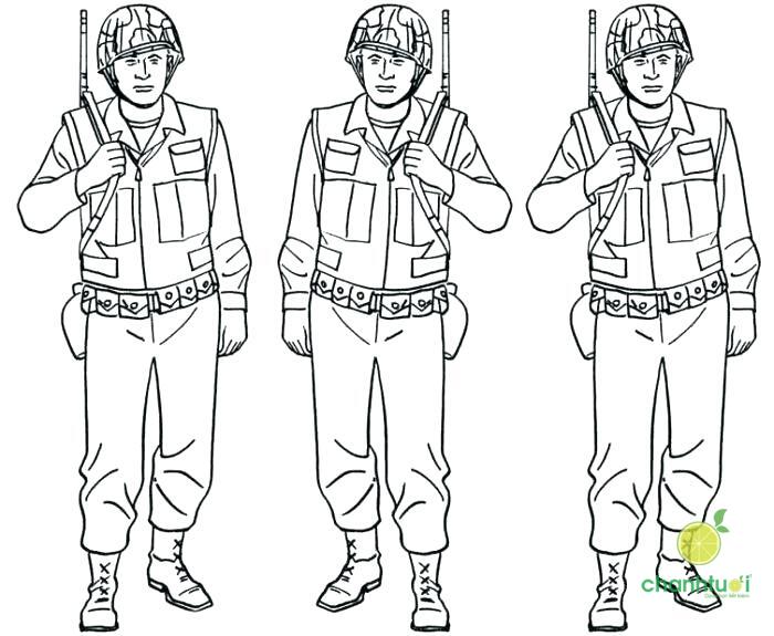tranh tô màu chú bộ đội-3