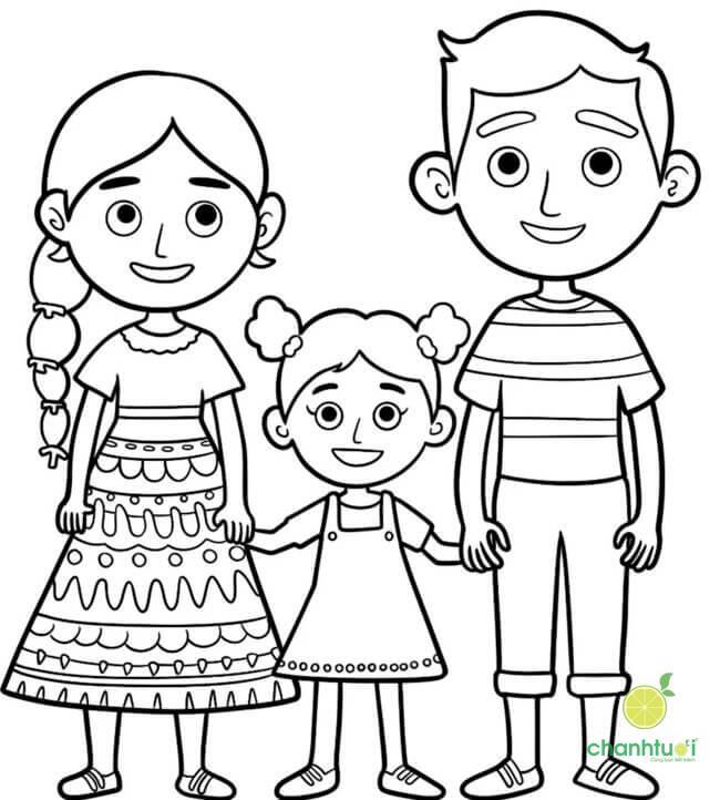 tranh tô màu gia đình